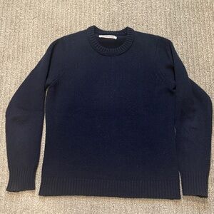 Outerknown Harbor Crew Navy Blue Wool Blend Crewneck Sweater Size Medium